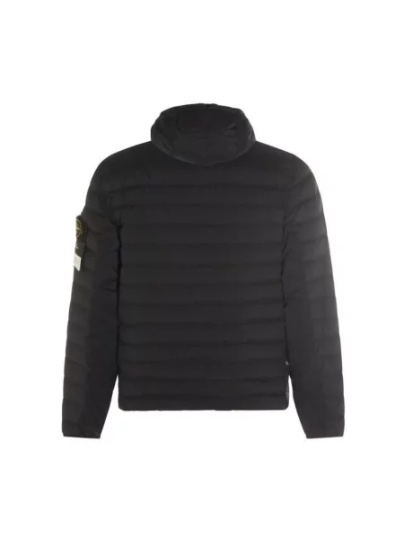 Kurtka puchowa Stone Island z kapturem z kamieniami niebieska