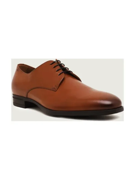 BOSS BLACK Bőr derby cipő Kensington fekete