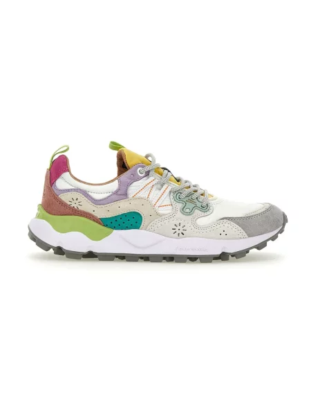 Sneakersy Flower Mountain w kwiatki zamszowe białe