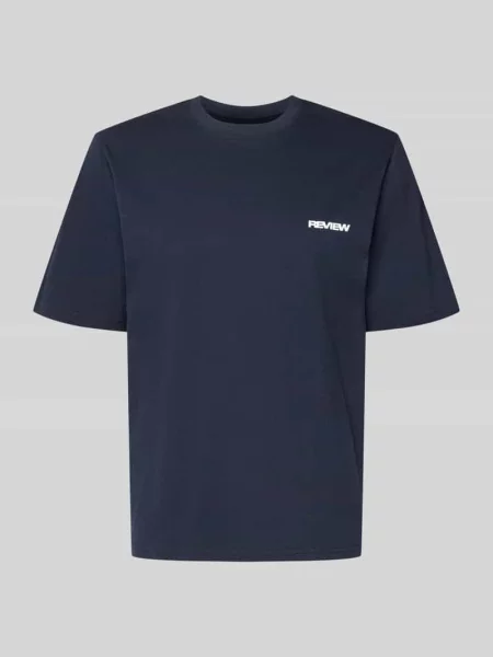 T-shirt z logo i okrągłym dekoltem Review