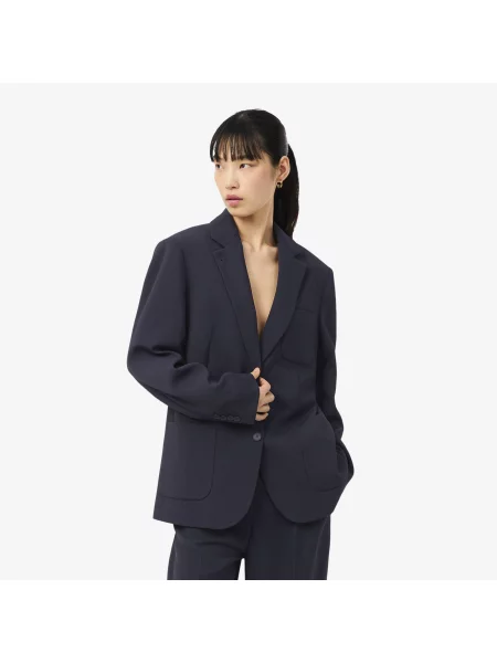 Lacoste Marynarka Relaxed Fit granatowa