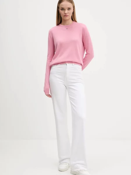 Tommy Jeans pulover bombažen roza