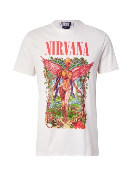 AMPLIFIED Tricou NIRVANA albastru deschis / verde pin / roșu intens alb