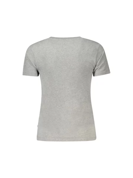 Koszulka Guess Jeans z dekoltem w serek szara