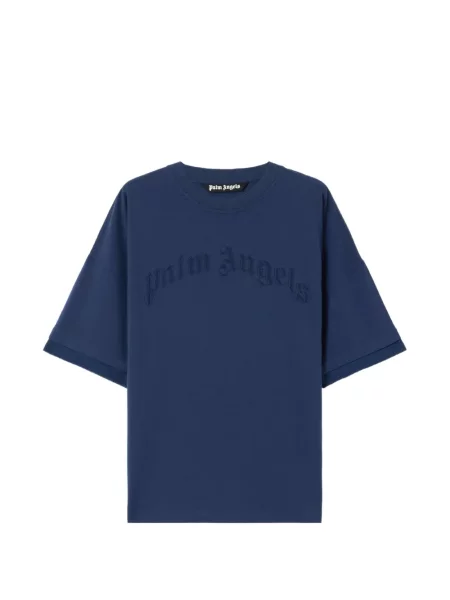 Tricou Palm Angels cu broderie albastru