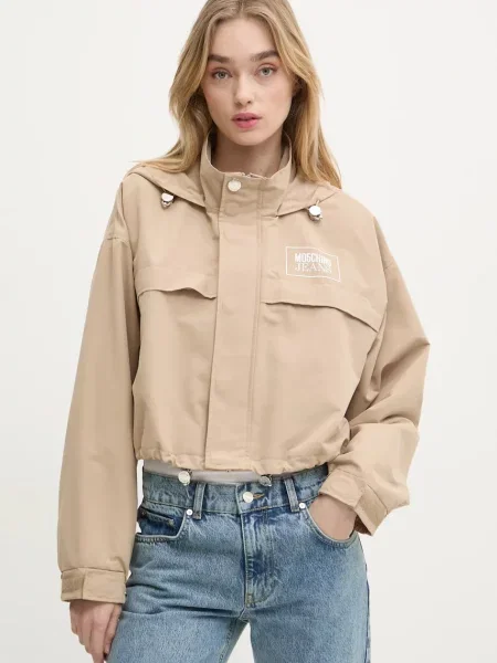 Moschino Jeans kurtka przejściowa oversize beżowy