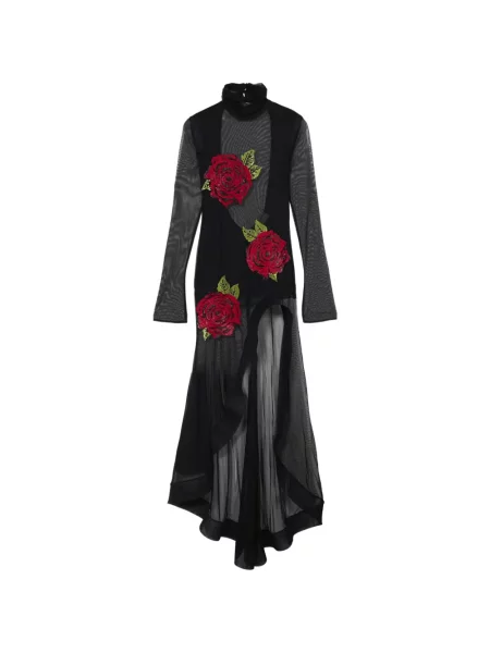Rochie maxi Blumarine cu broderie negru