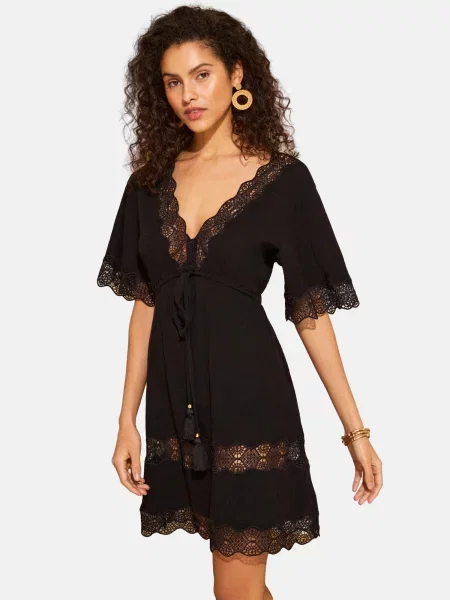 Love & roses Obleka za na plažo črna