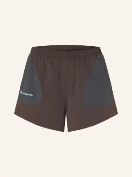 Adidas Bežecké Šortky 2 V 1 Hermanos Koumori tmavě hnědá / tmavě šedá