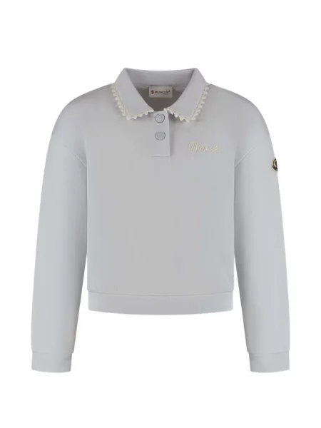 Koszulka polo dziecięca Moncler Enfant szara