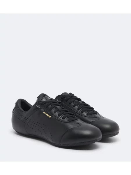 Kožené tenisky Jil Sander černé