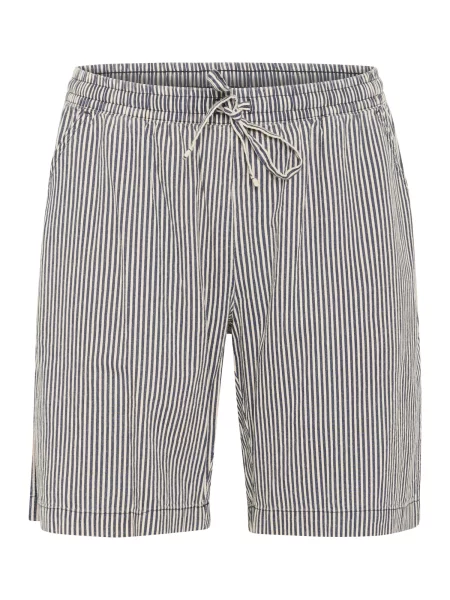 KAFFE CURVE Pantaloni Nana albastru noapte / lână alb