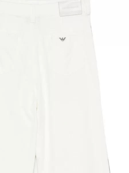 Blugi cu picior larg Emporio Armani alb