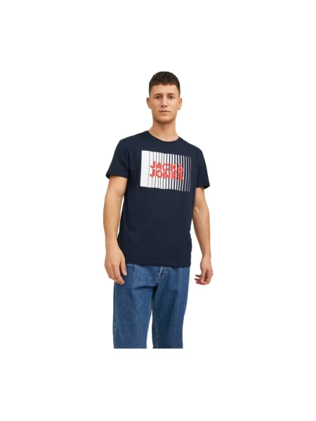Koszulka Jack & Jones z logo niebieska