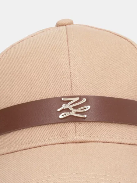 Кепка Karl Lagerfeld с автографом бежевая