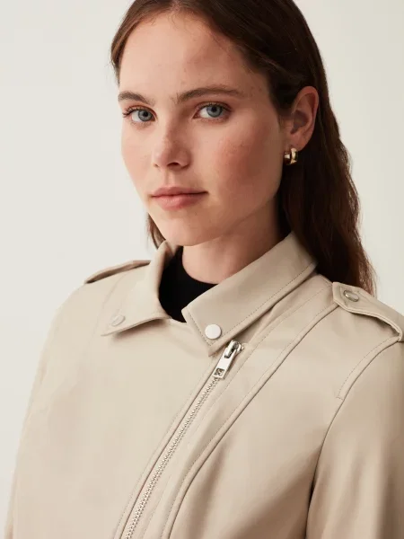 OVS Шкіряна куртка бежевий