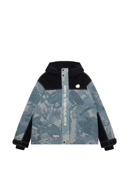 Bunda Aape By *a Bathing Ape® s kapucí s potiskem modrá