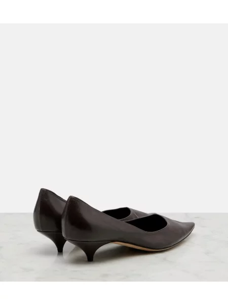 Pantofi cu toc The Row din piele maro