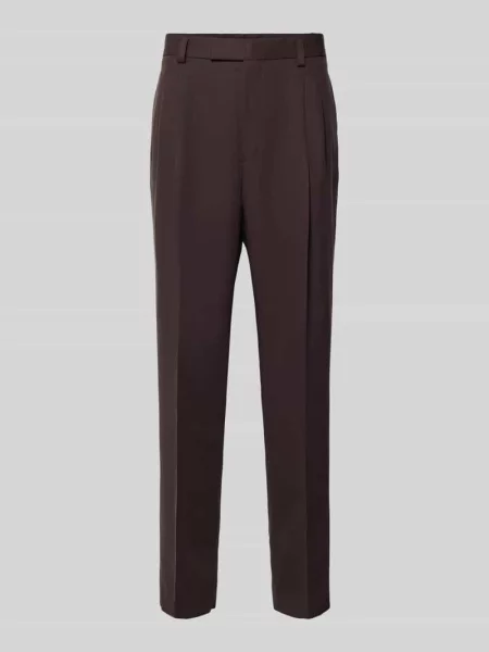 Hugo Spodnie Mężczyzna S Straight Trousers Boss brązowy
