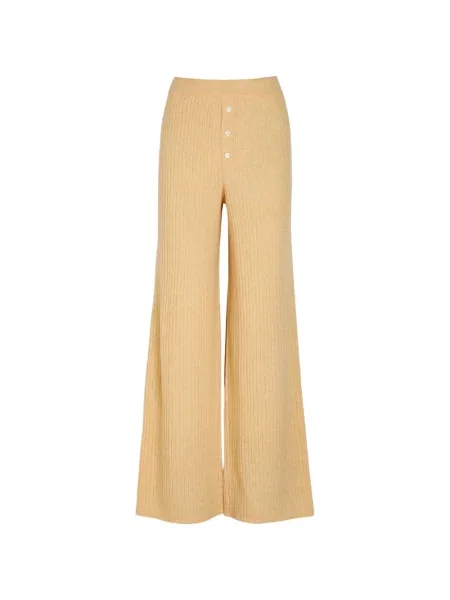 Pantaloni Guest In Residence tricotate galben