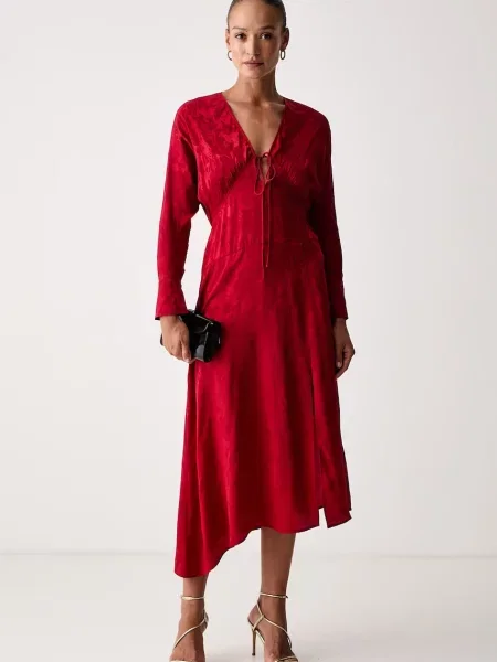 Zadig&Voltaire rochie asimetrică din mătase ROUNA