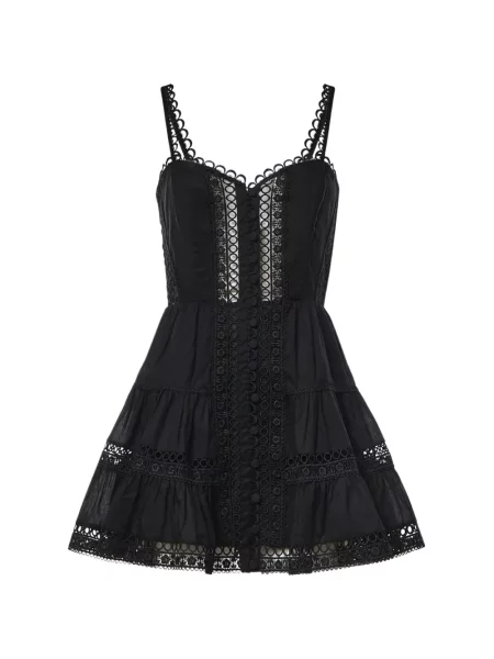 Rochie mini Charo Ruiz Ibiza cu broderie negru
