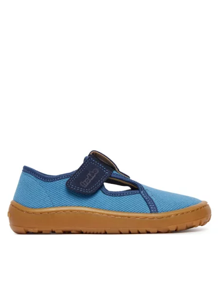Froddo papuče za djecu BAREFOOT CANVAS T-BAR plava