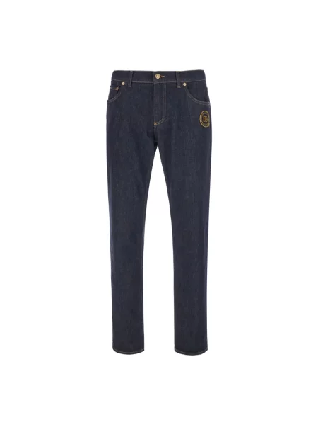 Jeansy Dolce And Gabbana z logo niebieskie