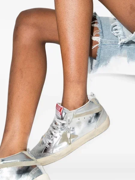 Кожени маратонки Golden Goose Mid Star сиво