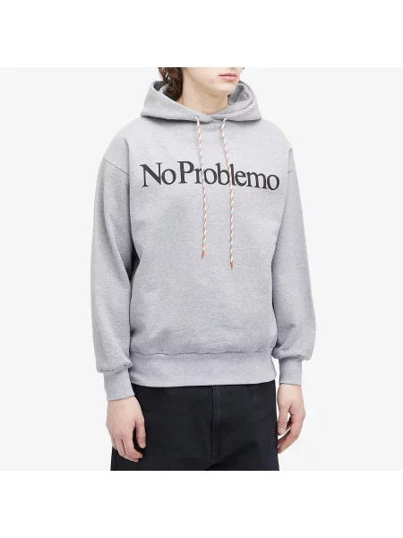 Bluza z kapturem No Problemo z kapturem szara