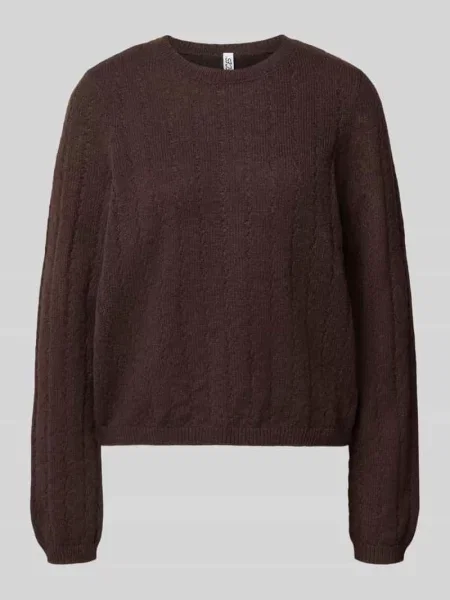 Sweter o kroju regular fit z prążkowanymi ściągaczami na rękawach model ADA' Pieces