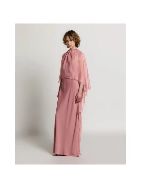 Satynowa sukienka Alberta Ferretti różowa