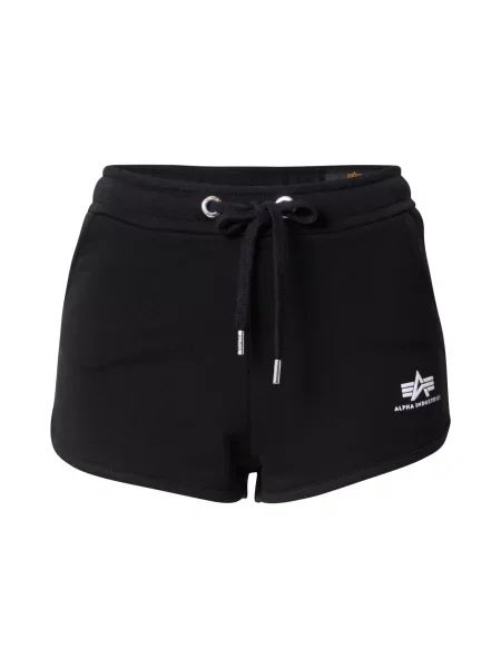 ALPHA INDUSTRIES Pantaloni negru / alb