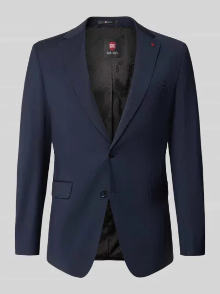Marynarka na 2 o kroju slim fit z mieszanka wełny i elastanu model Colvin' Cg - Club Of Gents granatowa