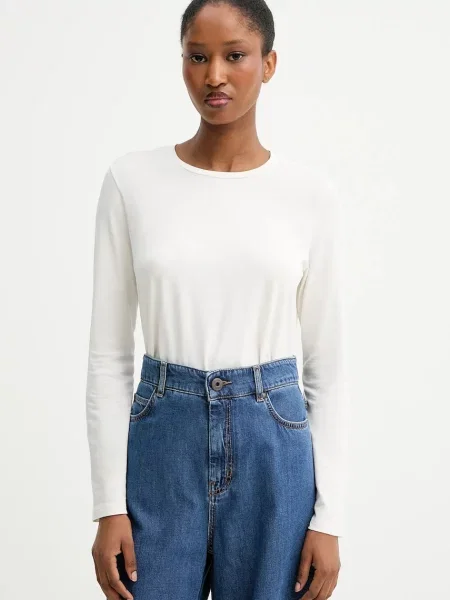 Majica z dolgimi rokavi MM by Max Mara CRIS bež