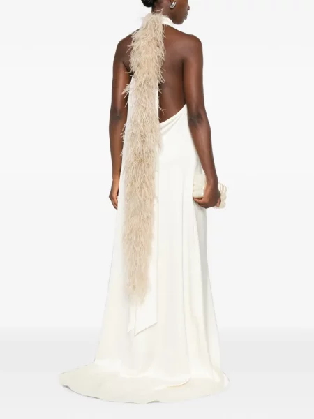 Rochie maxi The Archivia cu pene