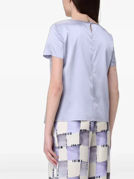 Scurt top Emporio Armani din satin violet