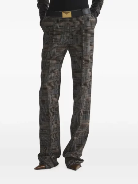 Pantaloni Mugler cu talie joasă gri