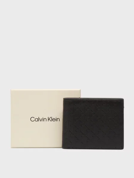 Шкіряний гаманець Calvin Klein чорний