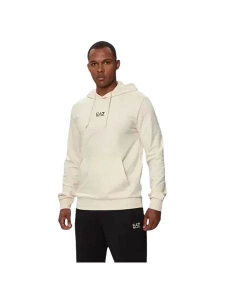 Bluza z kapturem Emporio Armani Ea7 z kapturem beżowa