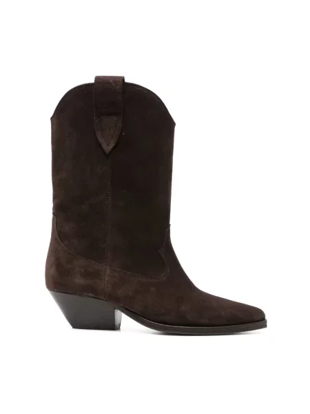 Botki Isabel Marant skórzane brązowe