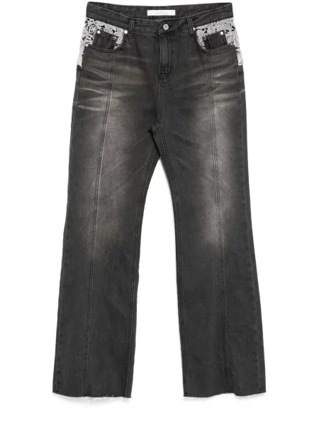 Jeansy Rokh koronkowe czarne