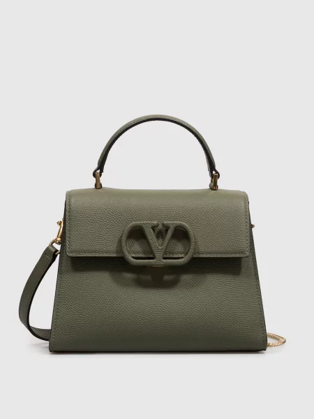 Кожаная сумка Valentino зеленая