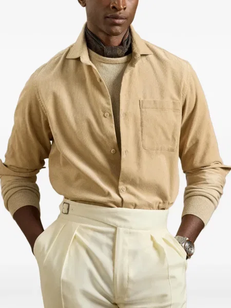 Πουκάμισο Ralph Lauren Purple Label κοτλέ μωβ