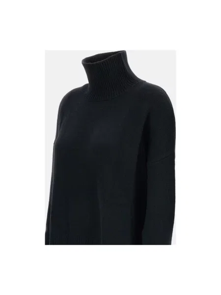 Lniany sweter z golfem Lisa Yang czarny