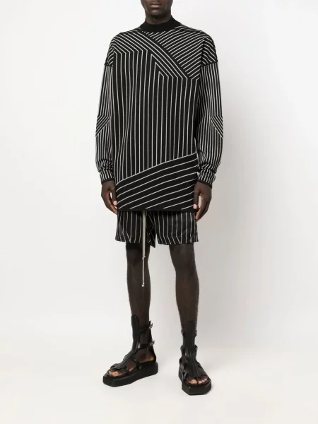 Sweter Rick Owens wełniany w paski czarny