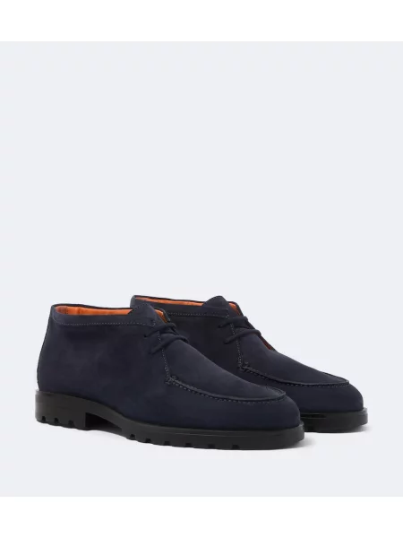 Botine Santoni din piele de căprioară albastru