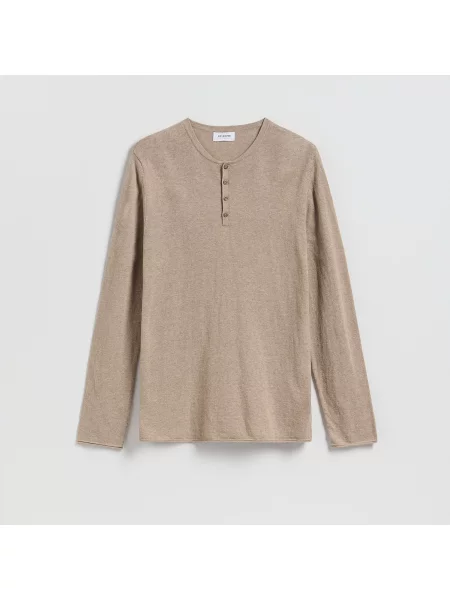 Reserved Henley svetr béžová