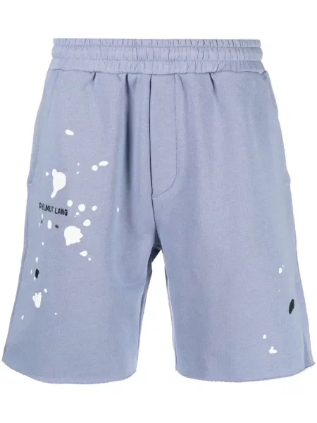 Pantaloni scurți Helmut Lang cu broderie albastru