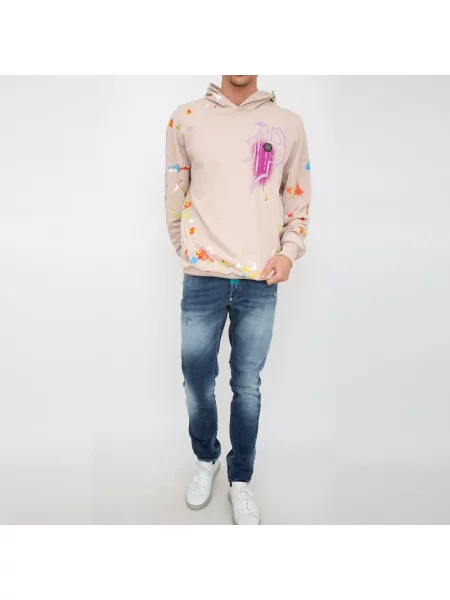 Bluza z kapturem Philipp Plein z kapturem beżowa